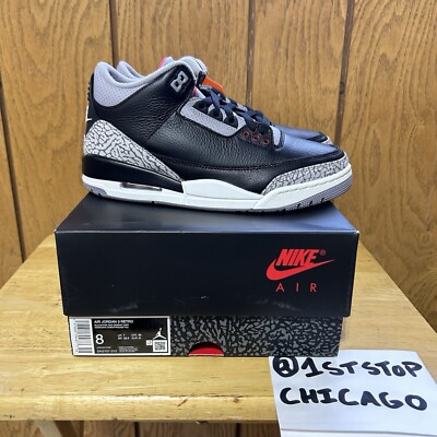 Nike Air Jordan 3 Retro Black Cement Reimagined DN3707-010 Men's Size 8 NEW