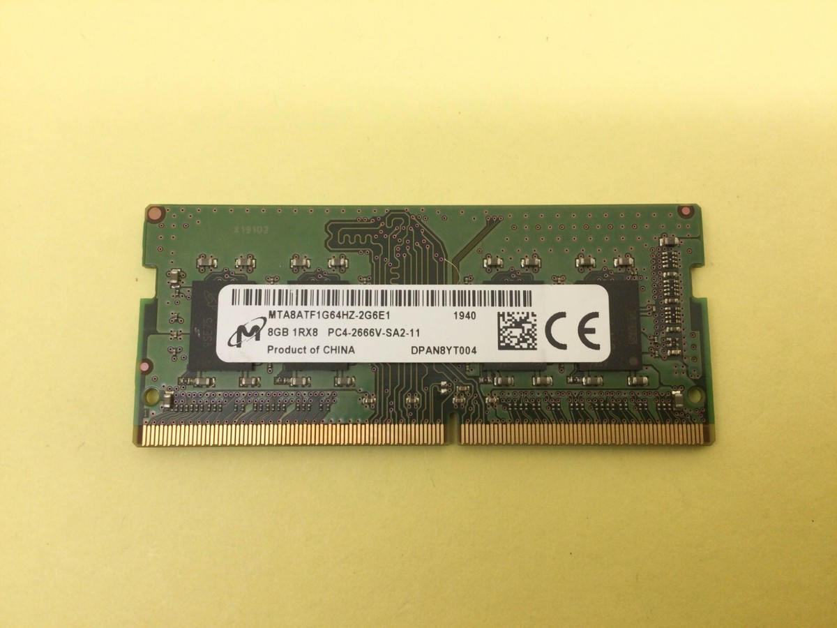 Micron 8GB DDR4-2666 Sodimm RAM PC4-2666V 1Rx8 MTA8ATF1G64HZ - Foto 5