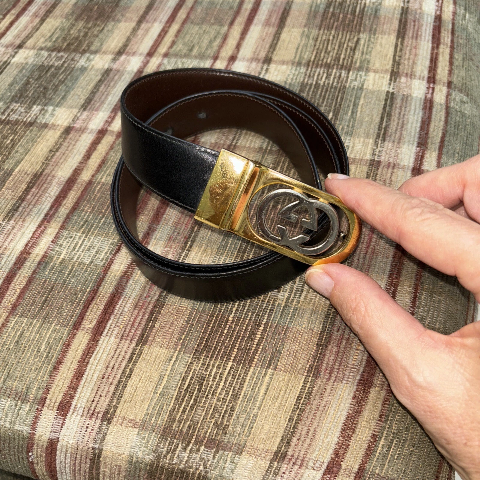 Ceinture réversible imbriquée Gucci 38