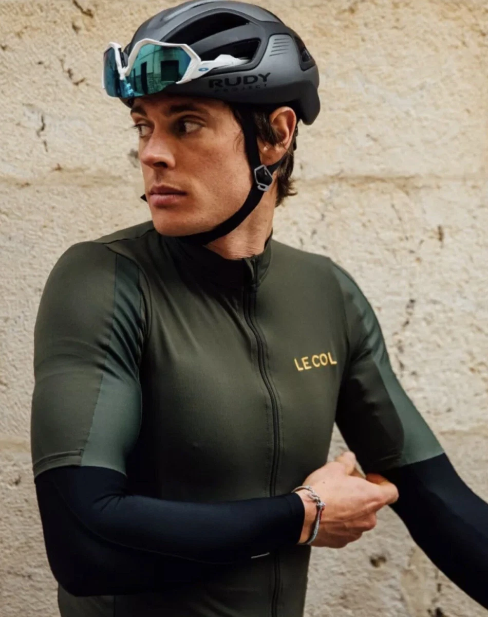 New Le Col Hors Categorie Jersey Olive Green Khaki Aero Cycling Size Small 220
