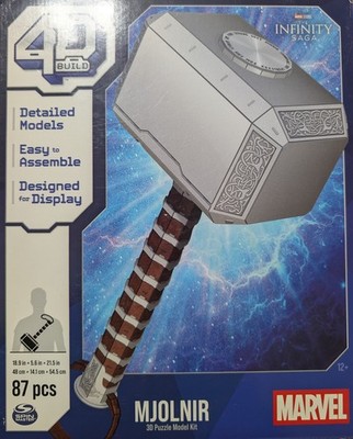 4D Build Marvel Mjolnir Thor Hammer 3D Puzzle Model Kit 87 Pc  
