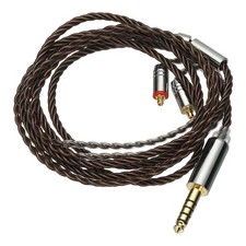 IEM Earphone Cable 28AWG 1.2m 4 Cores HiFi Ear Monitor Cable Brown 4.4mm, MMCX 