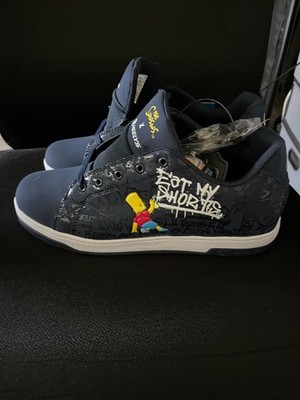 Heelys x The Simpsons Bart Eat My Shorts Blue Skate Shoes Key + Wheels Size 12