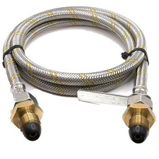 LPG Propane Butane Refill Hose 1.5M UK 5/8" POL LH Male UK 5/8"POL LH Connector