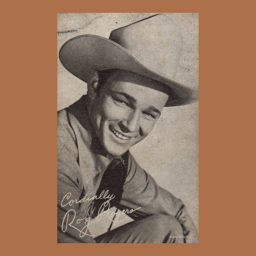 Roy Rogers Vintage 1940s - 1950s Cowboy Exhibit Card Rare Portrait Auto Print - Picture 7 of 7