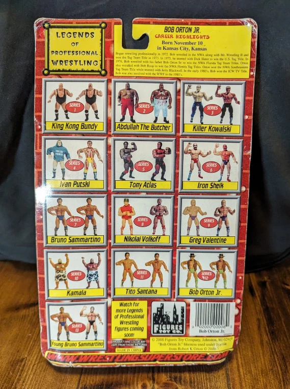 Figura De Colección Bob Orton Jr Leyendas de Lucha Profesional Serie 12 2000 Sin usar, en caja Foto 4 de 4