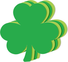 50 Pcs St. Patricks Day Shamrock Cutouts Irish Cut-Outs Green Clover Cardboard