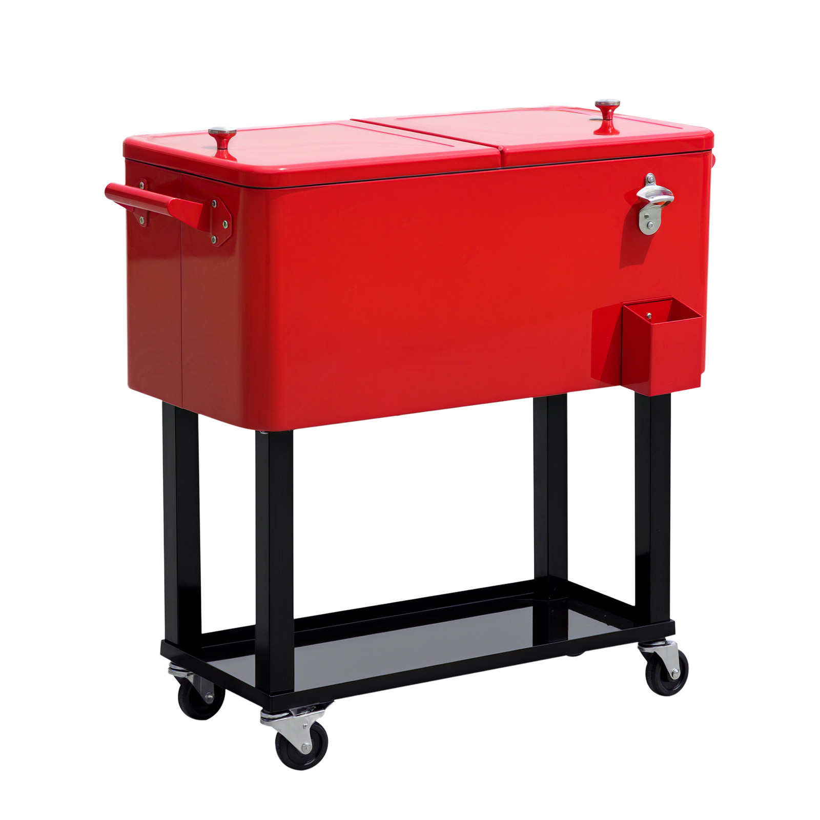 Cart Ice Chest On Wheels Outdoor Patio Party Cooler