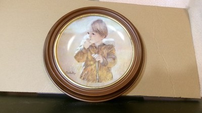 Thornton Utz ''Carefree Days'' Collection Plate:  Autumn Wanderer 9'' Framed