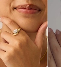 Cubic Zirconia Curved Ring