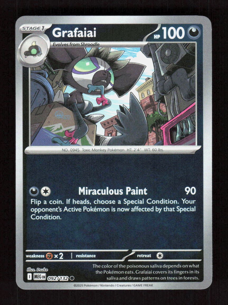 Grafaiai Reverse Holo 092/132 ME01: Mega Evolution Common NM