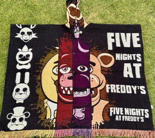 Five Nights At Freddy’s Adult Alpaca Poncho,Unisex One Size. Made In Ecuador - product listing photo