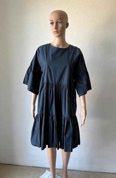 Women Closed Dress Navy Cotton 36 / S / 44