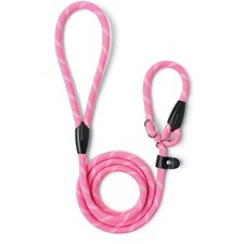 WePet Dog Training Slip Leash, No Pull, 6 ft, 1/2 inch, diam., 01 Pink/White