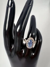 Tacori IV sterling silver approx 2ct blue spinel/diamonique cz ring