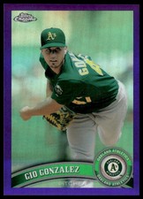 2011 Topps Chrome #56 Gio Gonzalez SN Purple Refractors #/499 Athletics NM+