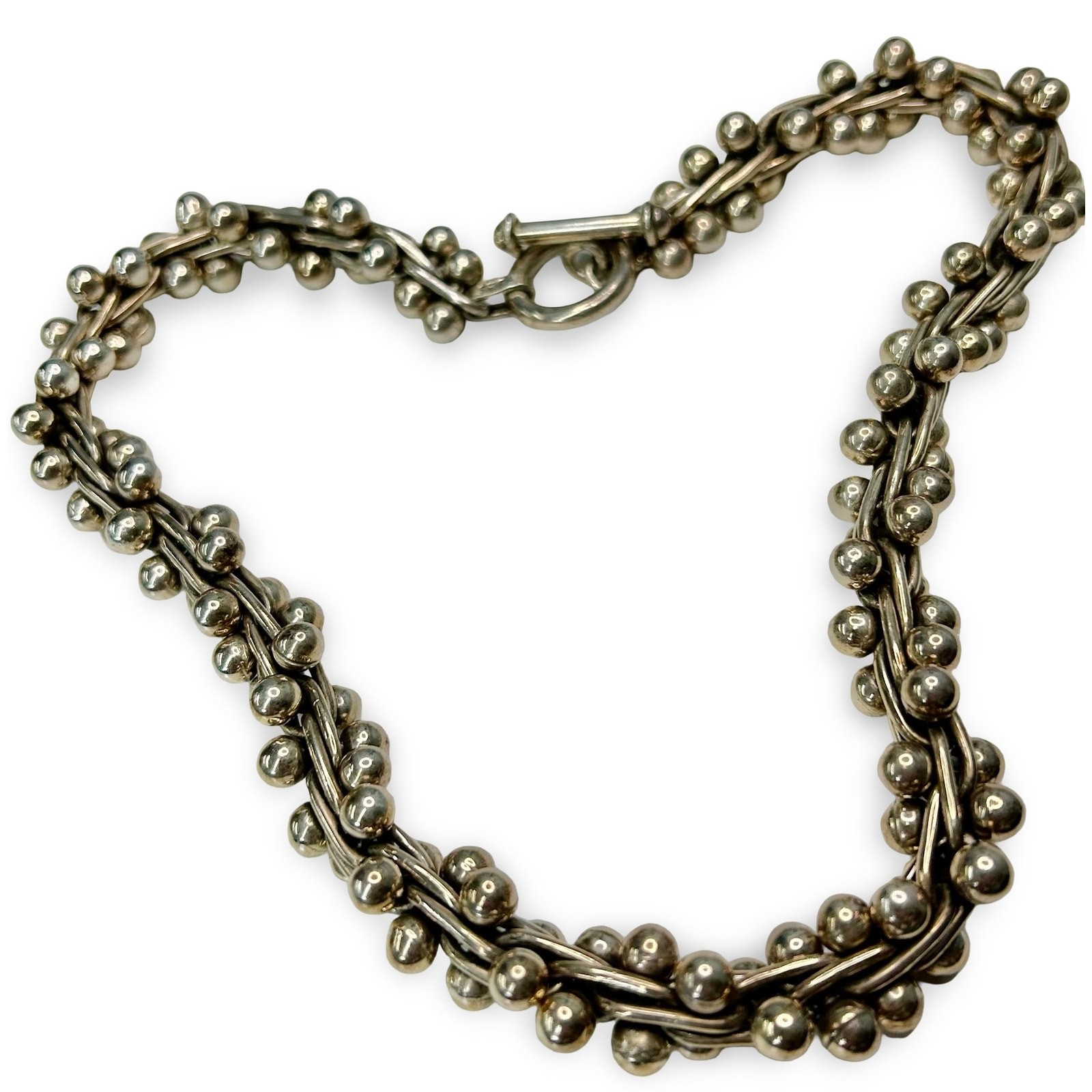 Heavy Sterling Silver chunky Toggle Statement  st… - image 3