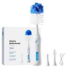 Bottle Brush Cleaner, IPX7 Waterproof Baby Bottle Brush with Replaceable Nipp...