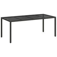 Gartentisch Poly Rattan Schwarz 190X90X75 Cm Outdoor