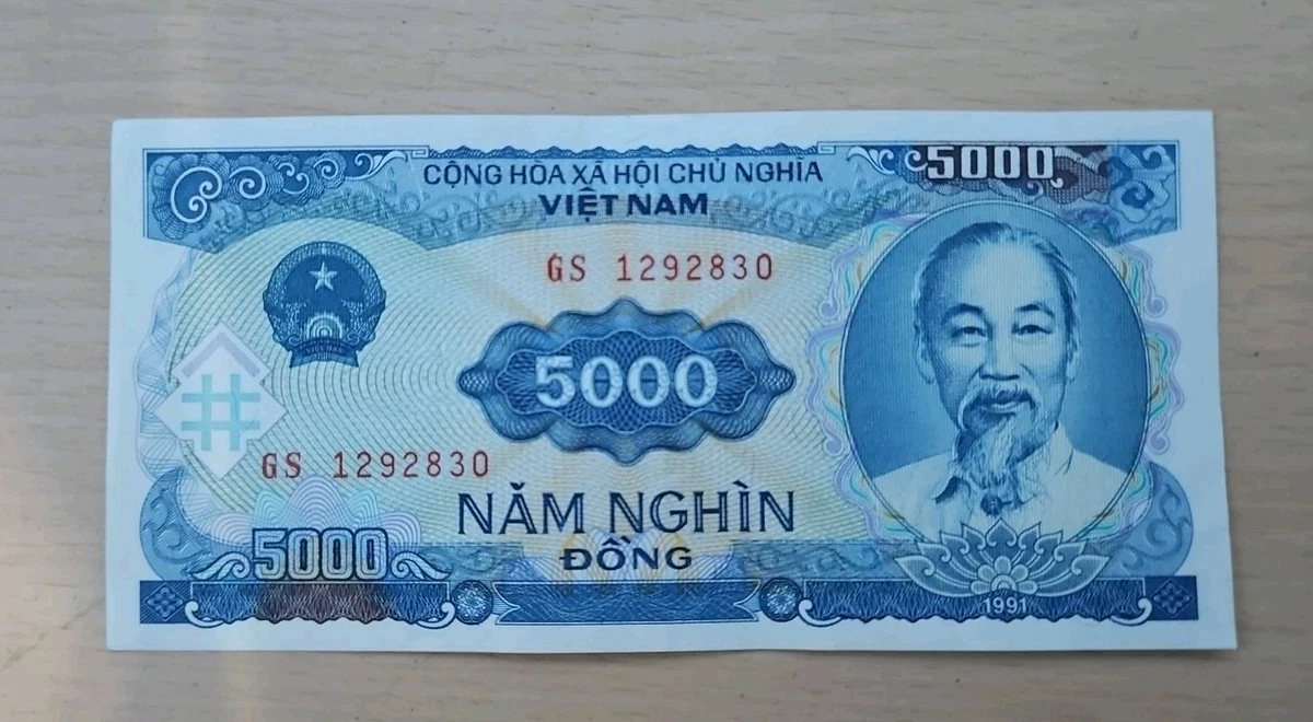 Due Banconote Del Vietnam, 5000 Dong Del 1991, 500 Dong Del 1988, Valuta Estera Asiatica, Ho Chi Minh, Vecchia Carta Moneta Asiatica - Italia - Foto 8