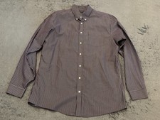 Eddie Bauer Shirt Mens TL Tall Striped Wrinkle Free Relaxed Fit Button L/S