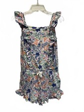 Polo Ralph Lauren Girls Romper Floral Ruffle Cinch Waist Shorts Size XL 16 EUC