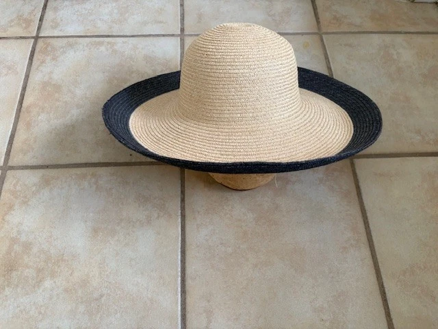 Rimmed Hat 2 Tone Neutral Colors Saks Fifth Avenue Made in Italy Saks Fifth Avenue One Size Hats for Women for sale | eBay main image 3