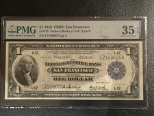 1918  $1 San Francisco  FRBN PMG 36 EPQ Fr. 743