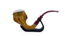 Calabash Smoking Pipe, Real Gourd Body, Meerschaum Bowl S. Yanik Meerschaum Pipe