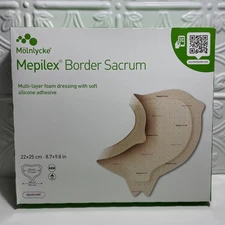 Molnlycke Mepilex Border Sacrum 10ct 8.7 x 9.8" 282455 Multilayer Foam& Silicone