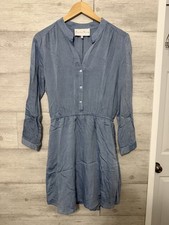 Charles Henry Women Chambray button front Dress Blue Sz Small