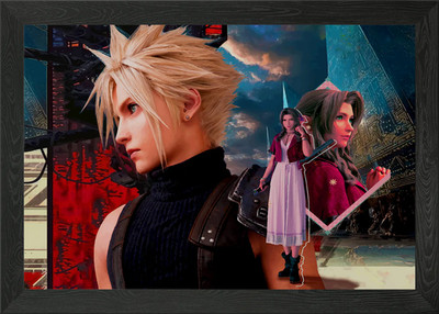 Final Fantasy VII: Cloud and Aerith Framed Wall Art Poster Canvas Print Picture