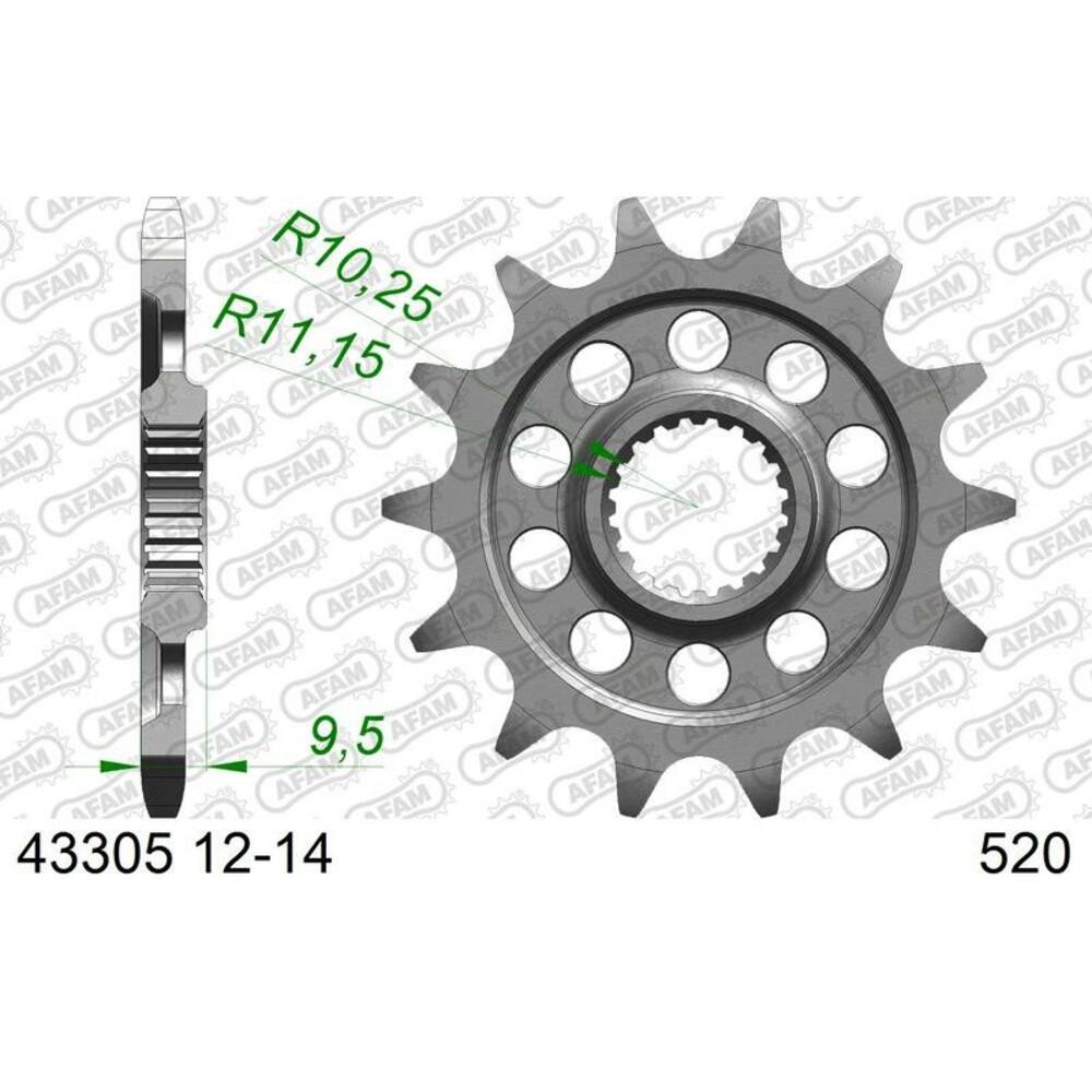 Afam Steel Sprocket 43305-520 For Motorcycle Parts Accessories Replacement Parts