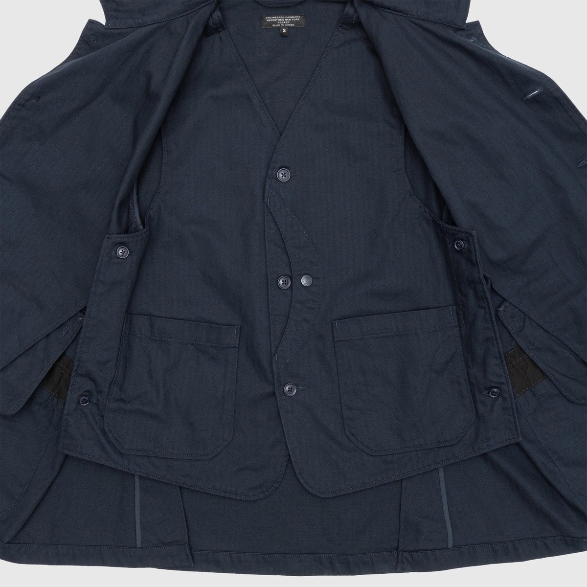 Engineered Garments Herringbone Hunting Jacket Blazer Blue In 