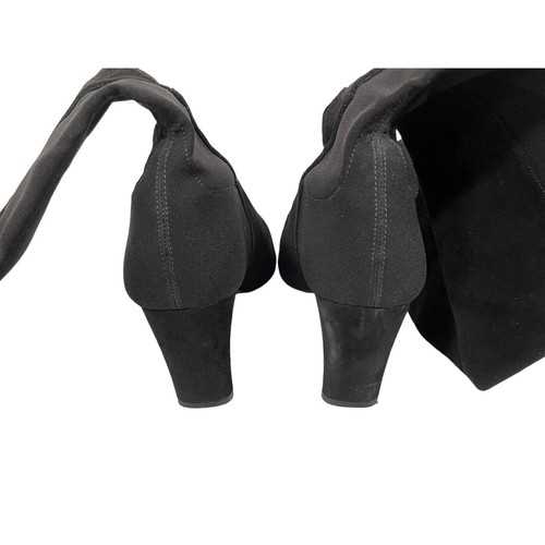 Stuart Weitzman Boots Women's 8.5 Over The Knee Black Suede Tall Stretch Pull-On - Picture 3 of 9