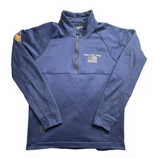 New Era Home Depot Pullover Mens Large Navy 1/4 Zip Fleece NEA523 Zip Pockets