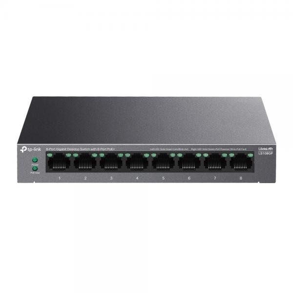 Switch PoE+ TP-Link LS108GP 8 Porte Gigabit | Ideale per Sorveglianza IP