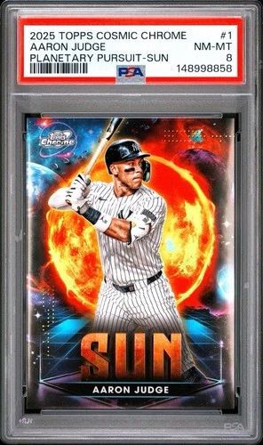 2025 Topps Cosmic Chrome - Planetary Pursuit Aaron Judge #PPS-1 Sun PSA 8 SSP!
