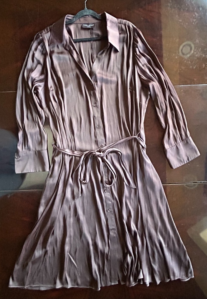 LANE BRYANT 24 Brown Satin dress | eBay