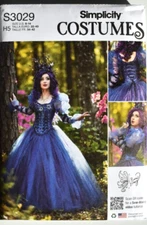 SIMPLICITY PATTERN  3029 BALL GOWN COSTUMES MISSES SIZES 6 8 10 12 14 NEW