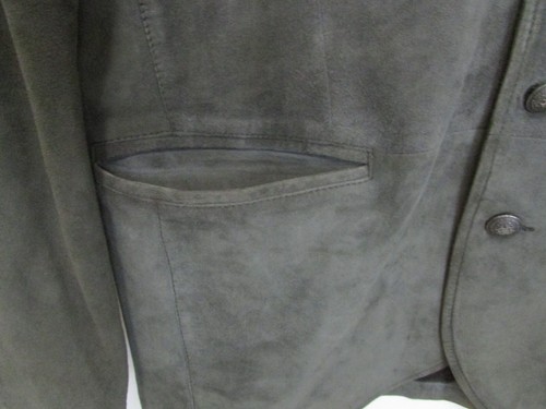 John Varvatos USA Mens Dark Gray Suede Sportcoat Jacket sz L 100% Goat Suede - Picture 9 of 23