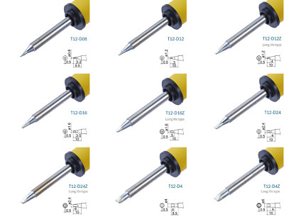 Hakko T12 Series Shape D Soldering Tip, for FM-2027 FM-2028, Composite Type, New