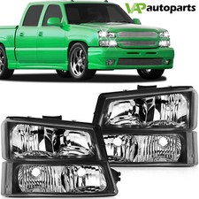 For Chevrolet Silverado 2003-2006 Black Housing Headlights Assemblybumper Lamps