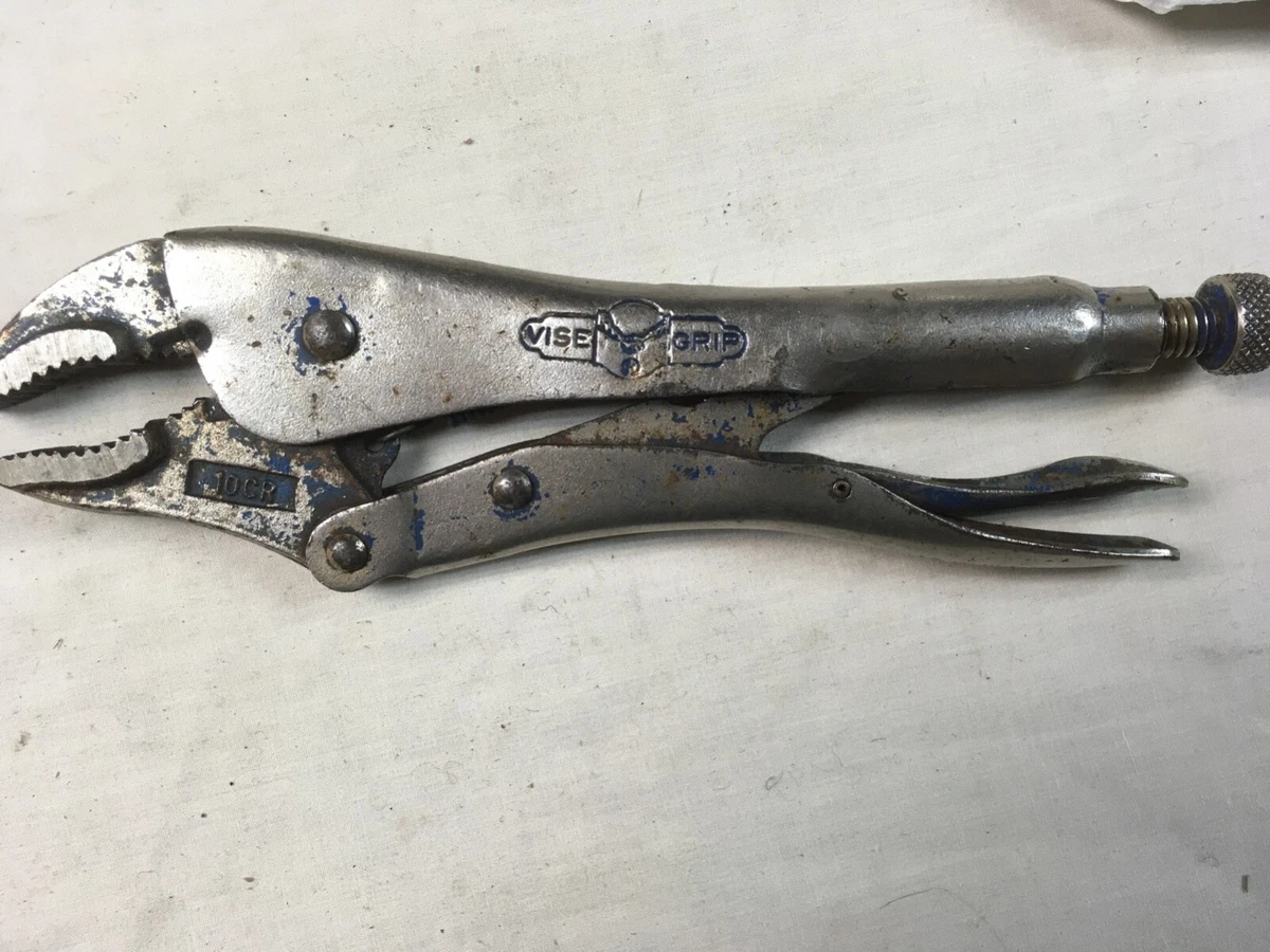 VINTAGE PETERSEN MFG VISE GRIP 10CR CURVED JAW LOCKING PLIERS 10