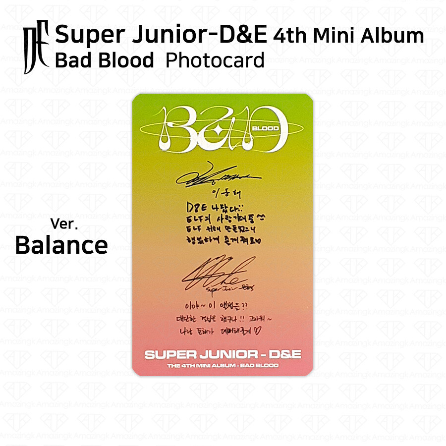 SUPER JUNIOR D&E BAD ドンヘ トレカ D&E Donghae Eunhyuk from Super Junior 4th mini album Bad
