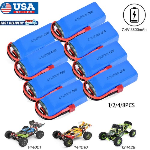 RC 2S LiPo Battery 7.4V 3800mAh for Wltoys 144010/12428/124019/124018
