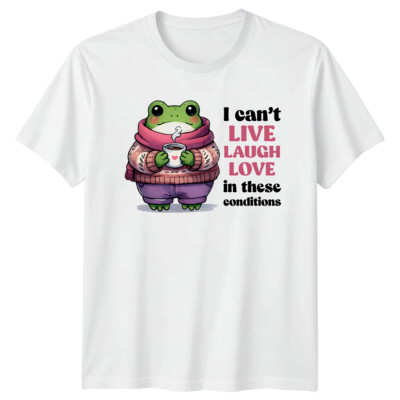 Frosch mit Kaffee Live Lachen Liebe lustiges Tier Wortspiel T-Shirt