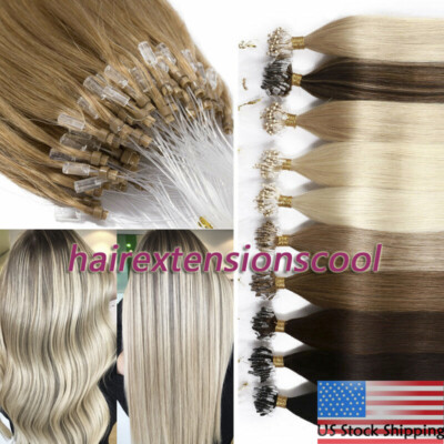 Easy Micro Ring Loop Hair Extensions Micro Beads Link Remy Brazilian Human Hair