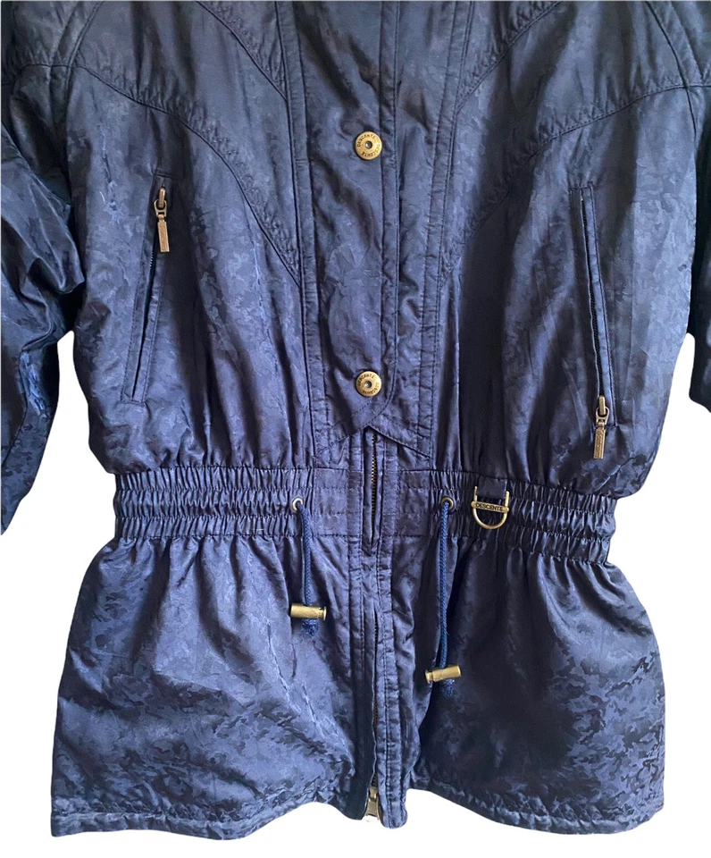 Chaqueta Parka De Colección Descente Esquí Nieve Para Mujer EE. UU. 6 / UE 36 Invierno Larga Estampado Azul Foto 3 de 4