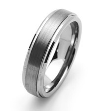 Men 6MM Comfort Fit Tungsten Carbide Wedding Band Beveled Edges Ring / Gift BOX